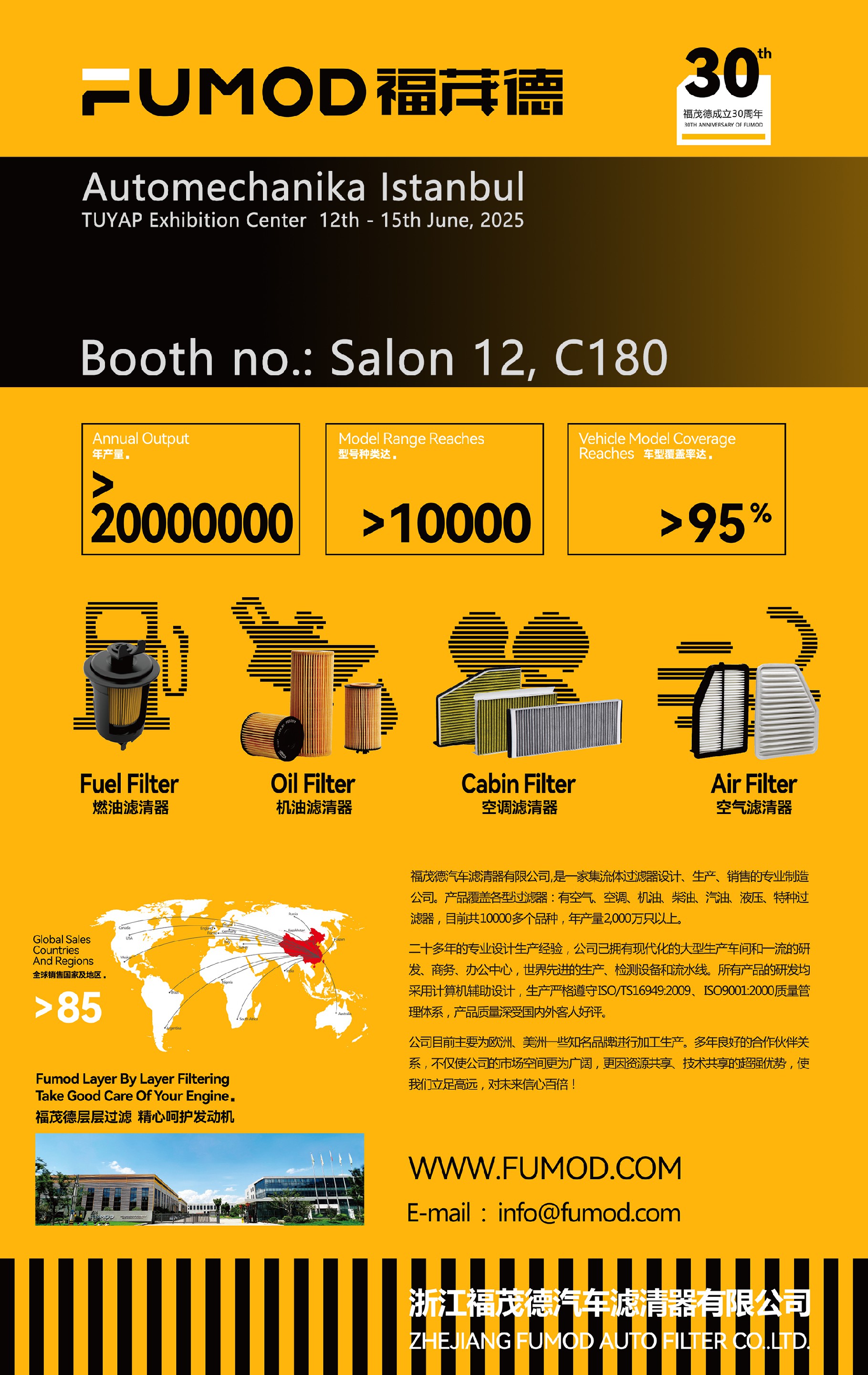 FUMOD- Automechanika Istanbul-TUYAP Booth no.: Salon 12, C180